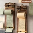 thumbnail image 4 of Retractable Kraft Paper Roll Holder Memo Board Wall Mounted Wooden Clipboard with Cutter Vintage Hanging Writing Pad Refillable Kraft Roll for Notes Lists Ideas, 4 of 6
