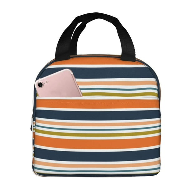 Disketp Colorful Pastel Stripes Bolsa Térmica para Almuerzo para Hombre y Mujer, Ideal para Trabajo, Senderismo y Picnic