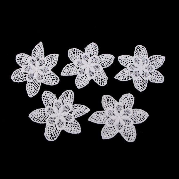 2x5 uds. Parches de flores bordados blancos, apliques DIY, ropa, vestido, bolsa, decoración 2 piezas