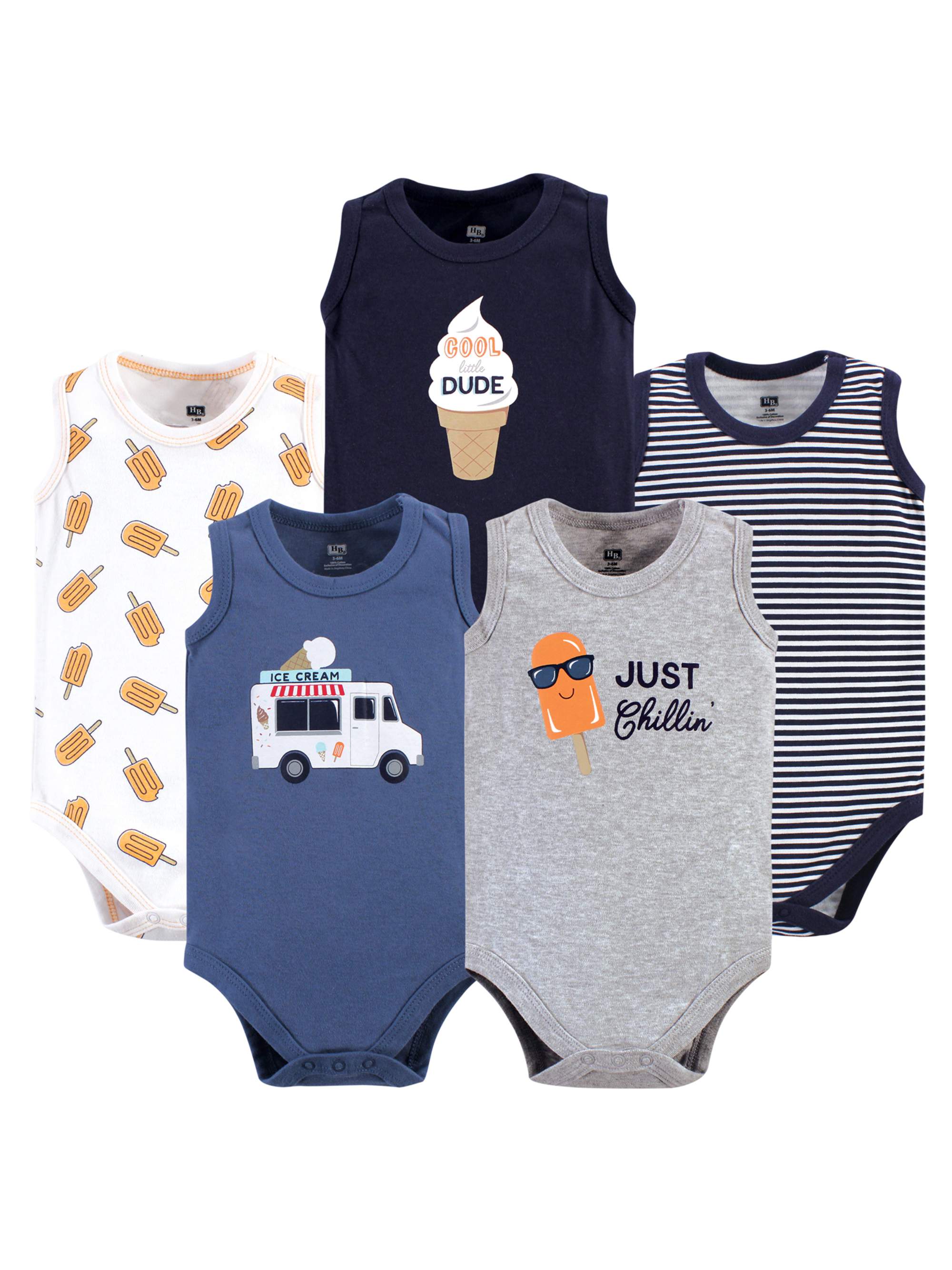 Hudson Baby Hudson Baby Boy Sleeveless Bodysuits, 5pack Walmart