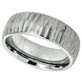 thumbnail image 3 of Tree Bark Carved Texture Tungsten Ring, Mens Tungsten Wedding Band JATN605Ns9, 3 of 6