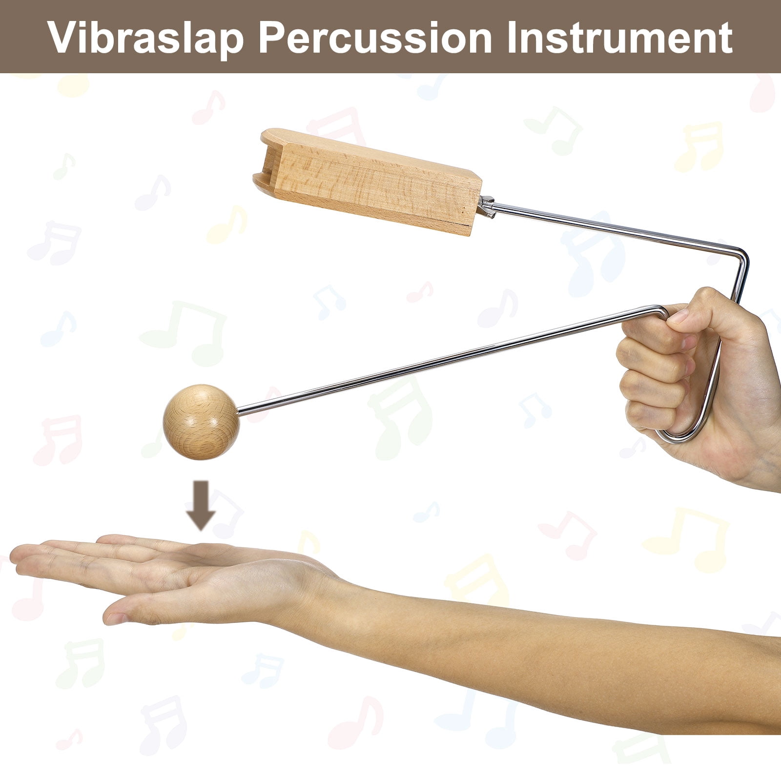 Vibraslap Percussion Instrument VibraSlap Latin Handheld Musical Instrument for Musicians, Bands, Studios, Large