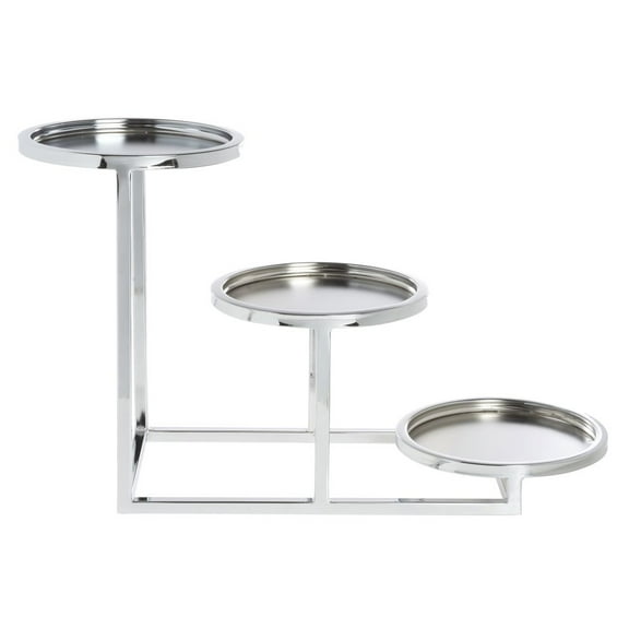 HUBERT® Chrome 3-Tier Buffet Stand For Bowls - 8"L x 22"W x 13"H