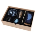 thumbnail image 1 of Ymiko Portable Japanese Ceramic Tea Set With Bamboo Tea Tray Service Tool Tea Ceremony, 1 of 8