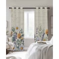 thumbnail image 2 of Watercolor Wildflowers Blackout Curtains 90 Inch Length 2 Panels Set for Living Room Bedroom, Botanical Flowers Eucalyptus Leaf Privacy Window Treatment Thermal Insulated Black Out Drapes 52"x90", 2 of 8