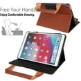 thumbnail image 4 of Case for iPad Pro 10.5" 2017 / Air 3rd Gen 10.5" 2019 / 7th / 8th / 9th, Classic PU Leather Nylon Hand Strap, Card Slots Kickstand Zipper Pocket Handbag Heavy Duty Protection Rugged Cover, Brown, 4 of 7