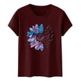 thumbnail image 4 of Red Women's Short Sleeve T-shirt, Women'S Sunflower Summer T Shirt Plus Size Loose Top Tops Girls Short Sleeve Graphic Casual T Shirt,Women's Short sleeve T-shirt M, 4 of 5