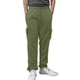 thumbnail image 6 of TrendOFT Cargo Sweatpants for Men Baggy Athletic Workout Straight Leg Stretch Cargo Pants Drawstring Tactical Sweat Pants with Multi Pockets Army Green M, 6 of 8