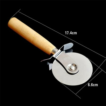 

1pc Stainless Steel Wooden Handle Round Pizza Cutter Pizza Knife Cutter Pastry Pasta Dough Kitchen Baking Tools