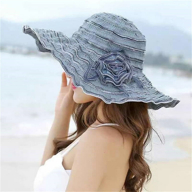 Foldable Sun Hats for Women Beach Travel Uv Protection 
