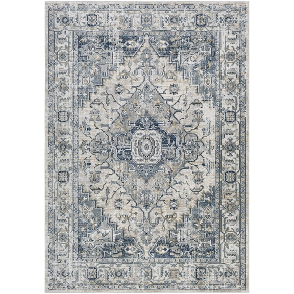 BoutiqueRugs Murrindindi Traditional Area Rug - Cream, Light Gray, Gray - 5'3" x 7'3"