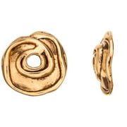 Plain Spiral Antique-Gold Finished Bead Cap 19x5mm Fits 19-21mm Beads pack of 16 (3-Pack Value Bundle), SAVE $2