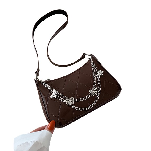 SAYOO Bolso de axila para mujer con decoración de cadena de mariposa, accesorio de ropa con correa de hombro desmontable SAYOO casual