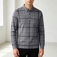 thumbnail image 2 of YSUEJPF Mens Plaid Dress Shirts Business Casual Button Long Sleeve Work Shirts Collared Comfy Golf Shirts with Chest Pocket, 2 of 8