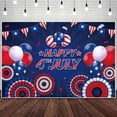 thumbnail image 5 of 4th of July Backdrop Independence Day Background American Flag Holiday Party Banner Patriotic Decor Fourth of July Memorial Day Party Decorations Props, 5 of 10