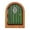 Green, variant on Mini Fairy Door Decor Figurine, Green Wooden Arch Door With Celtic Knot Knocker & Decorative Accents, For Home Wall Art, Garden Decor, Fairy Garden Accessories, Kids Room Decor