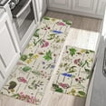 thumbnail image 2 of Floral Kitchen Rugs Set of 2 Kitchen Mats for Floor Anti Fatigue Mats for Kitchen Floor, Flower Plants Kitchen Rugs Non Slip Washable Standing Kitchen Decor Mat, 18'''' x 48'''' and 18'''' x 30'''', 2 of 6