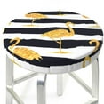thumbnail image 3 of Kll Gold Flamingo Round Bar Chair Cushion Cover 12 Inch,Bar Stool Protector With Elastic, Soft Washable, 3 of 7