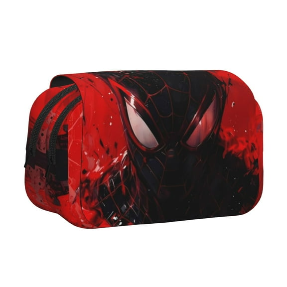 Spider-Man Foldable Pencil Case, Double Zipper Large Pencil Pouch, Aesthetic Supplies Pencil Bag, Pencil Boxes For Artists Travel Accessories