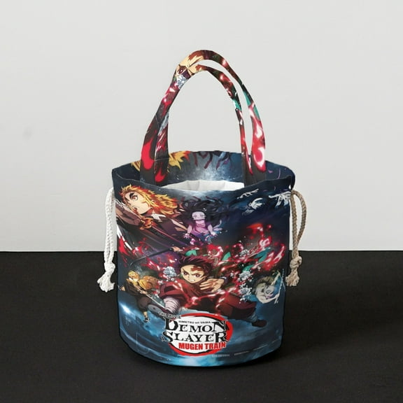 Demon Slayer: Kimetsu no Yaiba Hand Drawstring Bag-Rice Grain Suede