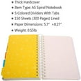 thumbnail image 3 of LEEYNEER 5 Subject Notebook，Wide Ruled Spiral Notebooks，A5 Travelers Notebook  Colored Dividers with Tabs   5.7”×8.27”  300 Pages, 3 of 7