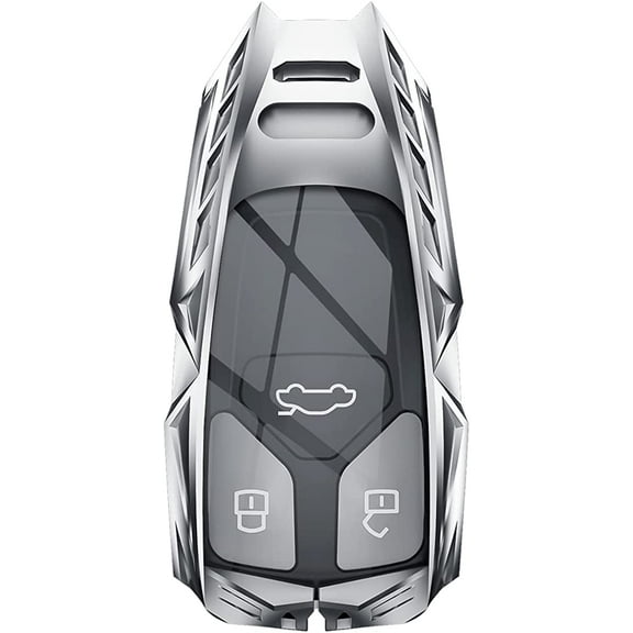 For Audi Key Fob Cover, Metal Key Case Cover for Audi A3 A4 A5 A6 A7 Q3 Q5 Q7 C5 C6 B6 B7 B8 TT 80 S6 A6 C6 with Keychain