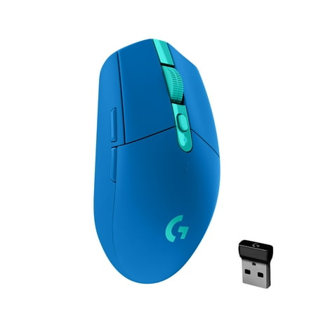 Logitech G305 LIGHTSPEED Wireless Gaming Mouse, HERO Sensor, 6 Programmable Buttons, 12000 DPI, 250 Hour Life, For PC and Mac, Blue