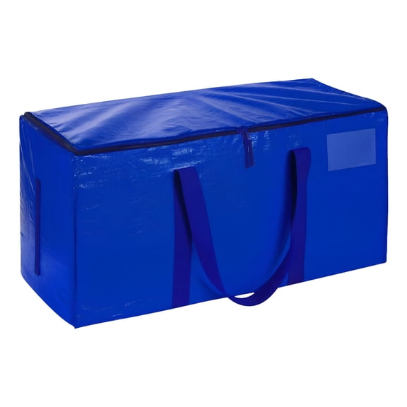 LAMIRO 24 Gallon Extra Large Heavy Duty Foldable Moving Bags Storage Bags with Zipper and Reinforced Handles Blue Packing Bags Moving for Moving Storage Travel