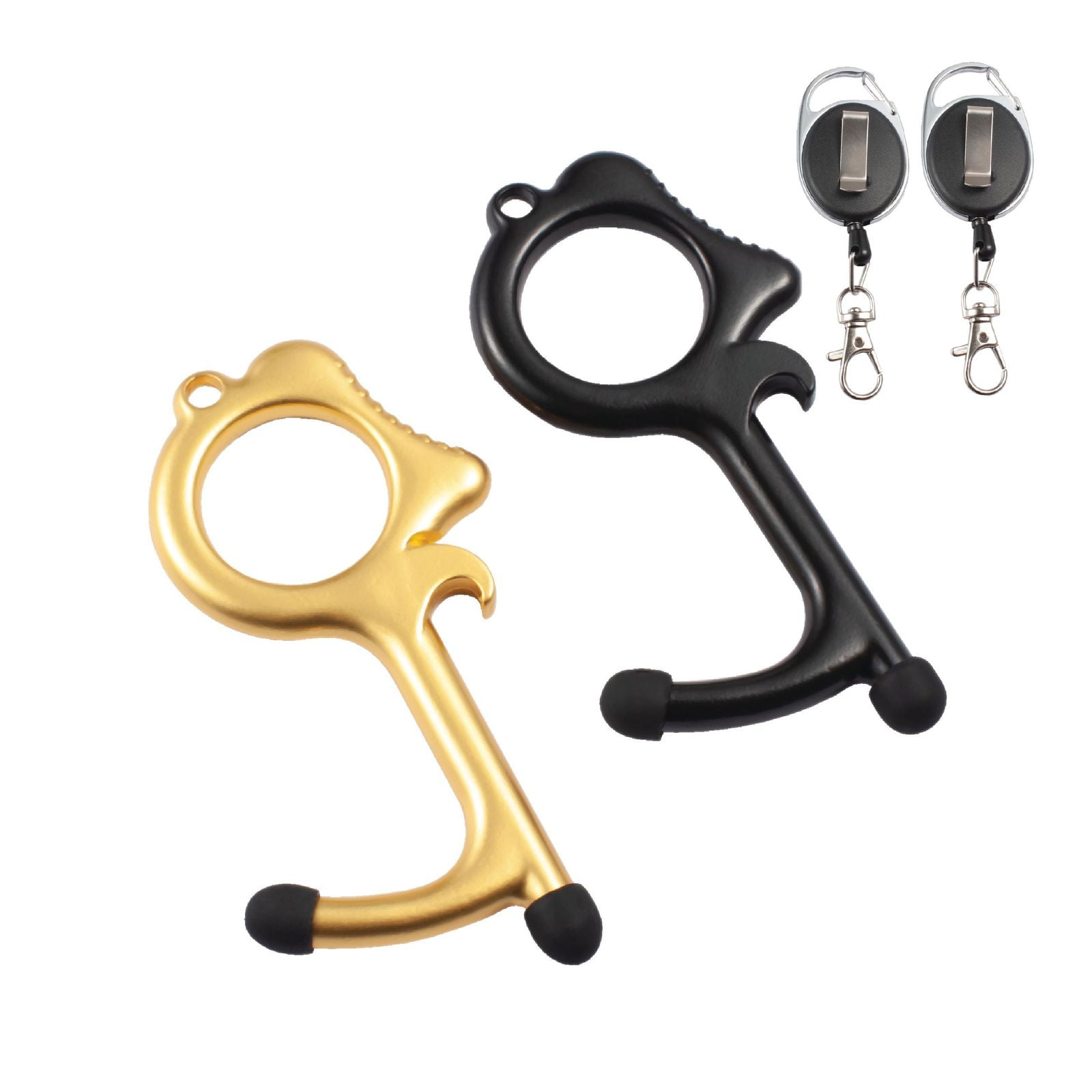 Essentials Clean Key No Touch Brass Door Opener and Stylus Keychain 