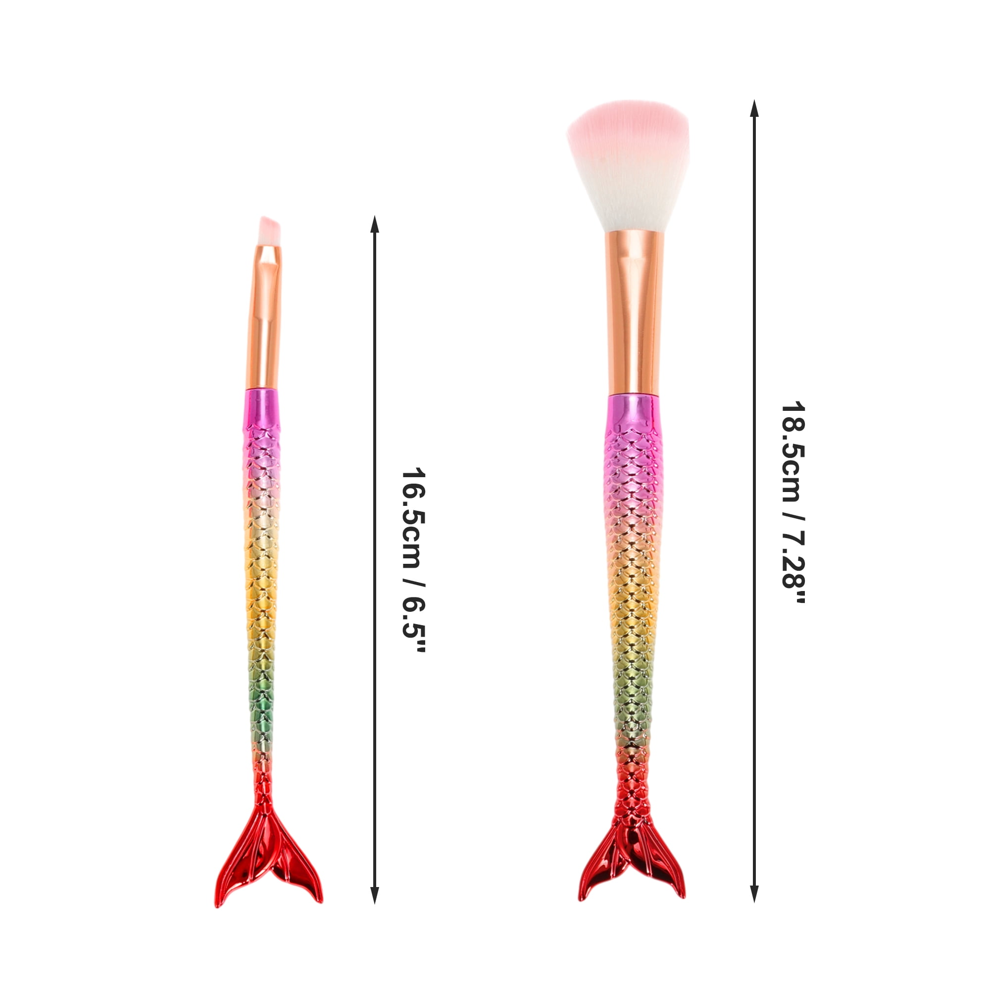 Unique Bargains 4 Pcs Soft Portable Mermaid Makeup Brush Set for Cosmetic Pink