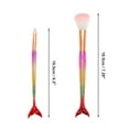 thumbnail image 2 of Unique Bargains 4 Pcs Portable Mermaid Makeup Brush Set for Bathroom Pink Plastic Handle Nylon Hair, 2 of 5