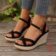 thumbnail image 7 of Rokment Womens Espadrilles Platform High Heels Dressy Sandals 2026 Fashion Casual Glitter Rhinestones Open Toe Ankle Strap Chunky Heels Dress Summer Shoes for Bride Wedding Black Size 6, 7 of 7