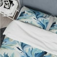 thumbnail image 4 of Designart "Breezy Coastal Ikat In Blue And White" Ikat Bedding Covert Set - Victorian Bed Set With 1 Sham, 4 of 5
