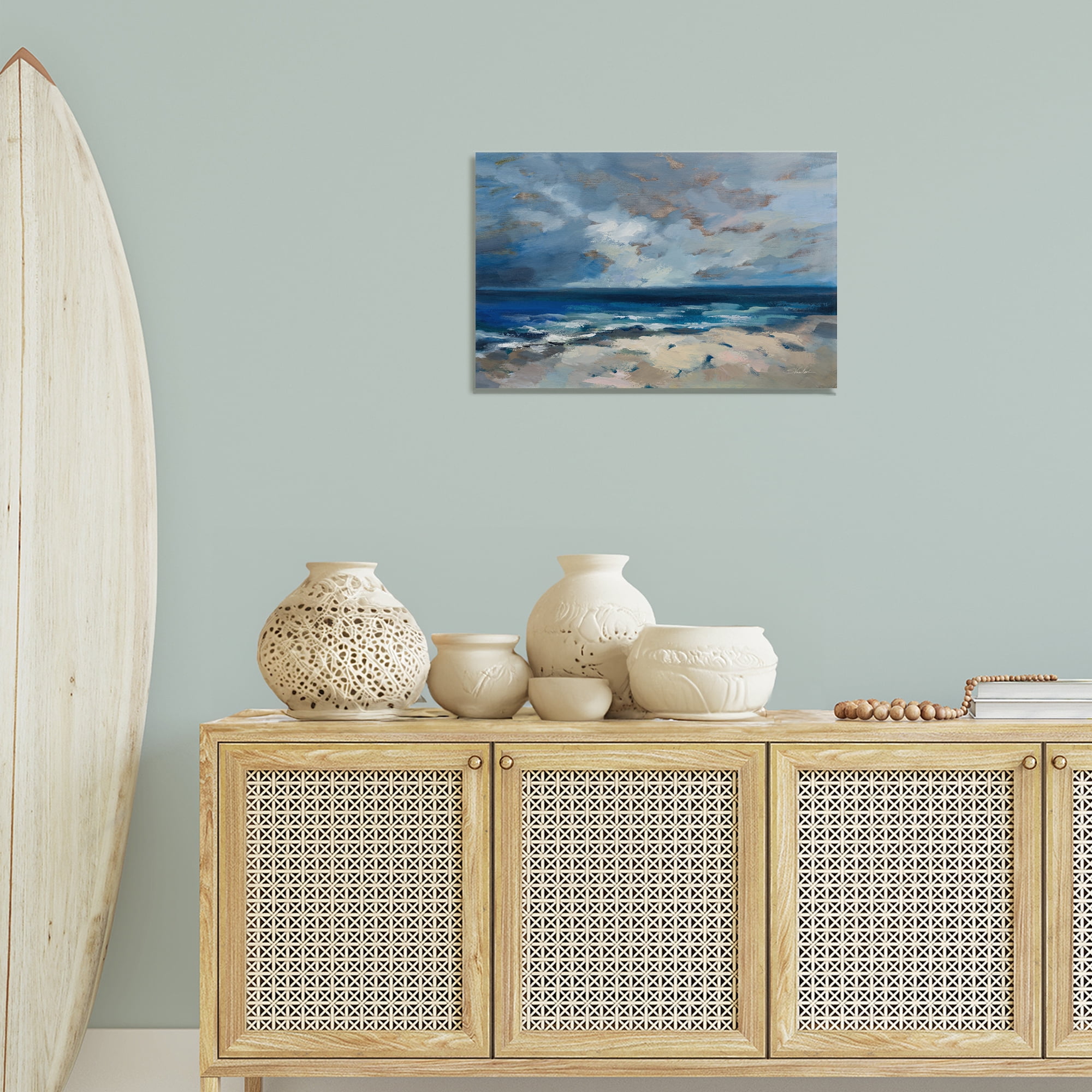 Stupell Industries Beach Before The Storm Nautical & Beach Painting Wrapped Canvas Art Print Wall Art, 24 x 16