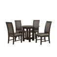 thumbnail image 6 of New Classic Furniture Cityscape 5-Piece Solid Wood Dining Set in Walnut, 6 of 10