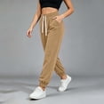 thumbnail image 3 of Guluxicc Corduroy Jogger Pants for Women Drawstring Elastic Waist Ribbed Tapered Pants with Pockets for Everyday Fall Winter, 3 of 8