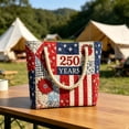 thumbnail image 6 of Floral American Flag Print Quilted Tote 250 Anniversary USA Patchwork 4Th Of July Patriotic Shoulder Bag Daily Handbag, 6 of 7