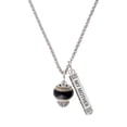 thumbnail image 1 of Delight Jewelry Two-tone Black Round Spinner Silvertone Always My Mother Bar Charm Necklace, 23", 1 of 4