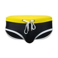 thumbnail image 5 of kamemir Men Swim Brief Male Summer Cool Sports Colorful Fit Beach Shorts Triangle Fashion Sexy Swimming Trunks(Black,L), 5 of 6