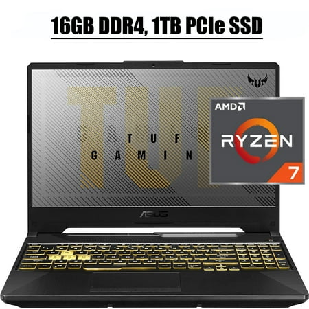 2020 Latest Asus TUF A15 Gaming Laptop I 15.6" 144Hz FHD IPS I AMD Octa-Core Ryzen 7 4800H I 16GB DDR4 1TB PCIe SSD I NVIDIA GTX 1660 Ti 6GB RGB Backlit KB WIFI HDMI Win 10