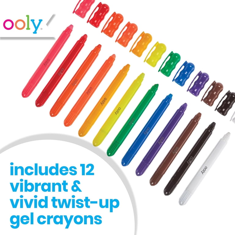 OOLY Rainy Dayz Watercolor Gel Crayons for Kids, 12 Count