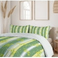 thumbnail image 6 of Ambesonne Striped Duvet Cover Set, Spring Striped Flowers, 2-Calking, Yellow Green, 6 of 7