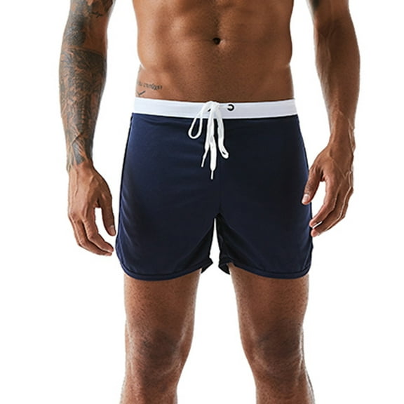 HUPOM Men'S Underwear Underwear For Men Pack Medium waist Comfort Waist Solid Boxer Briefs Dark Blue M