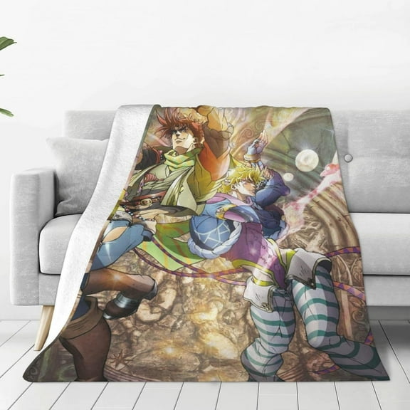 JoJo''s Bizar#re Adven-ture Fleece Blanket Soft Cozy Throw Blanket 40x50, Lightweight Fuzzy Comfy Flannel Blanket Warm Plush Throw Blankets for Couch, Sofa, Bed