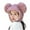 Pink, variant on Aoochasliy Hats and Gloves Women Cute Cartoon Thick Hat Protectors Warm Plush Hat Bandage Cap