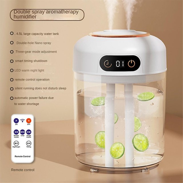 Difusor humidificador USB Difusor de aceite esencial con luz de ambiente Humidificador de niebla fría de 4500 ml Fo