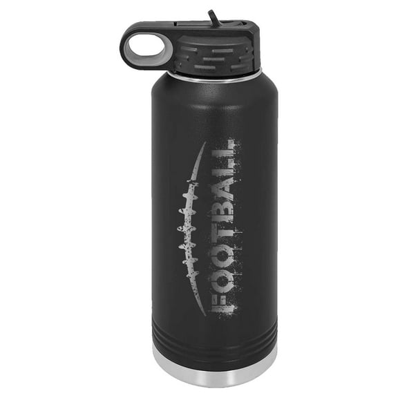 Mato & Hash 32oz Football Laser Engraved Workout Water Bottle