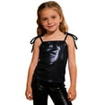thumbnail image 2 of YMNXA Big Kids Girls Tank Top Sleeveless Adjustable Strap Sequined Comfortable Fashion Camis For Carnival Party And Daily Wear Black 14-16 Years, 2 of 4