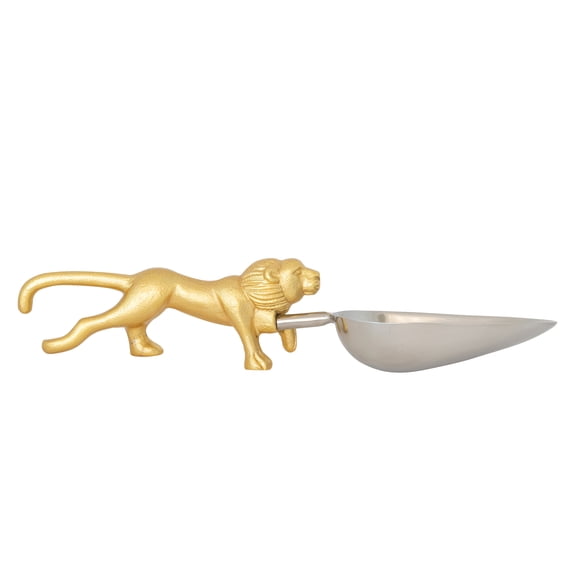 Creative Co-Op Stainless Steel and Cast Aluminum Scoop with Lion Shaped Handle, Gold Finish