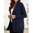 thumbnail image 6 of Women'S Open Front Knit Cardigan Sweater Long Sleeve with Pocket Navy Blue XL, 6 of 9